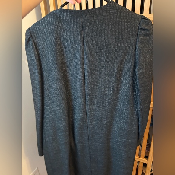 Zara Basic Textured Black Coat - Picture 3 of 4